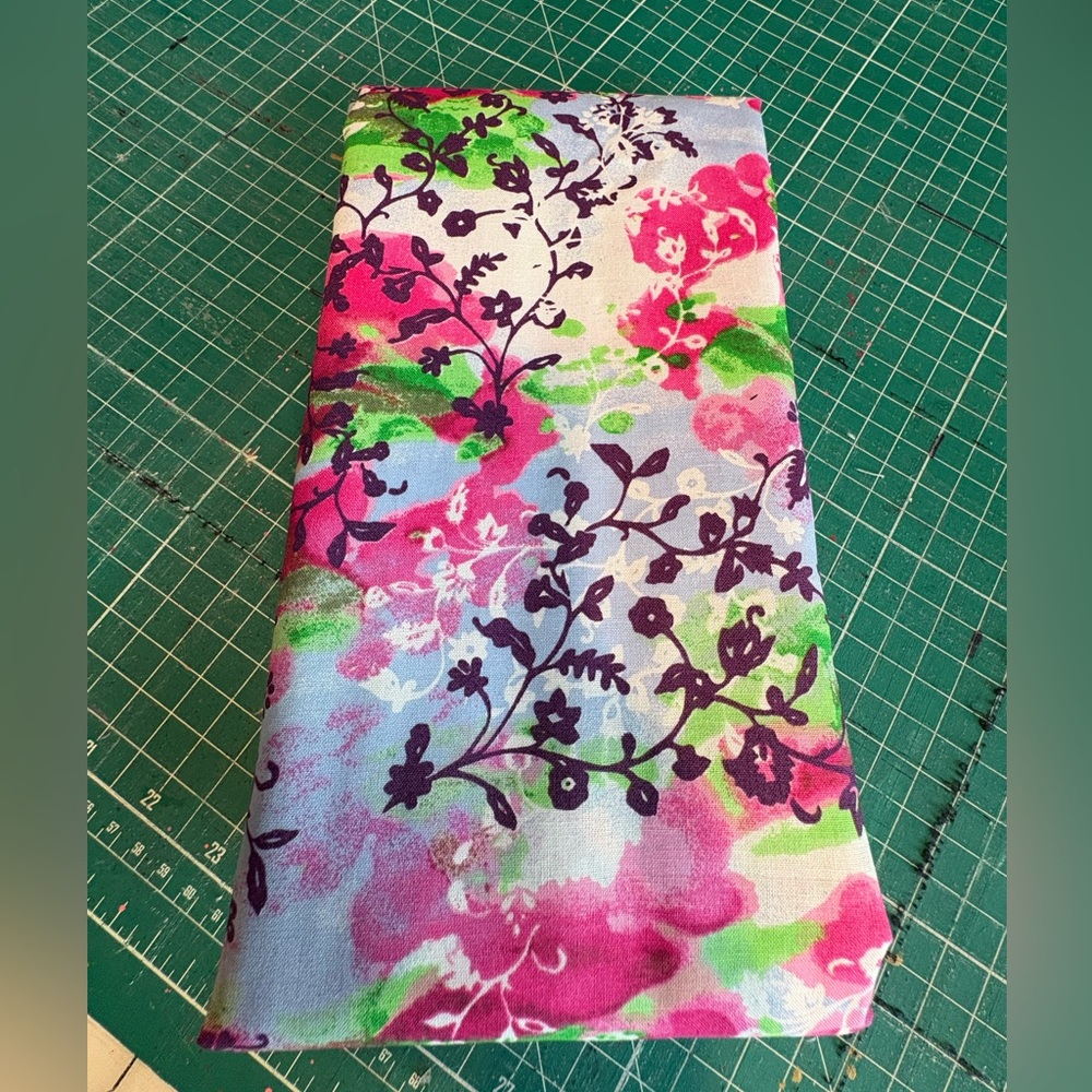 Floral Watercolor Scarf in Pink, Green & Purple Fabric